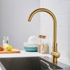 Смеситель для кухни Shevanik S428G с подключением фильтра питьевой воды, SUS304, золотой сатин , Смесители с подключением к фильтру питьевой воды, , Shevanik