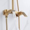 Душевая система Shevanik S4136G  верхний душ, лейка, золотой сатин, Коллекция S41, , Shevanik
