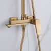 Душевая система Shevanik S4436G верхний душ, лейка, золото, Коллекция S44, , Shevanik