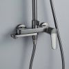 Душевая система Shevanik S4336T верхний душ, лейка, оружейная сталь, Коллекция S43, , Shevanik