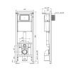 Комплект Инсталляция АНИ Пласт WCP4130A с механической кнопкой, белая WP1300, 1300х400х225 мм + Унитаз подвесной Knois KN9722001 безободковый, с крыш.