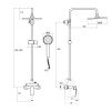 Душевая стойка Fmark FS8845H со смесителем, лейкой и тропическим душем, черный (1)