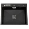 Мойка для кухни врезная Diadonna DS5060BL черная из нержавеющей стали, 50*60 см без сифона