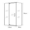 Душевой уголок OLIVE'S VIAR VR-128CS-SW-C (1200*800*1950мм) прямоугольный, прозрачное стекло 6мм, хром