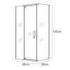 Душевой уголок OLIVE'S VIAR VR-90CS-SW-C (900*900*1950мм) квадратный, прозрачное стекло 6мм, хром