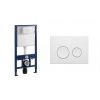 Инсталляция Knois KN9722010-P 1125х500х165 мм с пнемоуправлением, с белой клавишей смыва