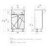 Тумба для ванны напольная VOLNA Pronto 50.2D tnPRONTO50.2D-01, белый с раковиной Рива 50
