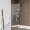 Шторка на ванну стеклянная 70х140 см Watersense Paula W00212 прозрачное закаленное стекло, профиль хром