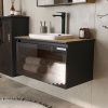 Тумба для ванны подвесная со столешницей EQUIL Strong 80.1Y, tpSTRONG80.1Y-35.36, дуб черный/дуб эвок с раковиной E408D