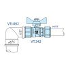 VALTEC Кран шар. под обжим, рукоятка бабочка 16х1/2 вн. VT.342.N.1604