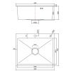 Мойка для кухни врезная Fmark FSC6050C матовое золото из нержавеющей стали, 60*50 см с сифоном