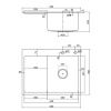 Мойка для кухни врезная Fmark FSC6550C-R матовое золото из нержавеющей стали, 65*50 см правая с сифоном
