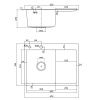 Мойка для кухни врезная Fmark FSC6550Q- L графит из нержавеющей стали, 65*50 см левая с сифоном