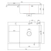 Мойка для кухни врезная Fmark FSC7550Q-R графит из нержавеющей стали, 75*50 см правая с сифоном