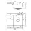 Мойка для кухни врезная Fmark FSC6550Q-R графит из нержавеющей стали, 65*50 см правая с сифоном
