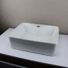 Раковина накладная Watersense Eva Mini 41 W00169 405х300х130 мм с полочкой под смеситель, белая