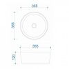 Раковина накладная Watersense Milana D35 W00008 355х355х120 мм белая