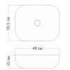 Раковина накладная Watersense Rita 50 W00016 490х395х150 мм белая