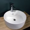 Раковина накладная Watersense Milana S D40 W00007 400х400х145 мм с полочкой под смеситель, белая