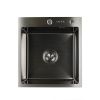 Мойка для кухни врезная OUTE T74550H-1 чёрная из нержавеющей стали, 45*50 см с сифоном