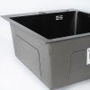 Мойка для кухни врезная OUTE T74550H-1 чёрная из нержавеющей стали, 45*50 см с сифоном