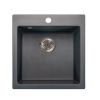 Мойка для кухни врезная SimGran Q-10 тёмно-серая из кварцистик, 48*47 см без сифона