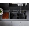 Мойка для кухни многофункциональная DQ DKS754606 серая из нержавеющей стали, 75*46 см без LED-дисплея