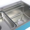 Мойка для кухни врезная Knois KN754605 сатин из нержавеющей стали, 75*46 см с сифоном