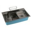 Мойка для кухни врезная Knois KN784808 черная из нержавеющей стали, 78*48 см с сифоном