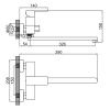 Смеситель для ванны LEDEME L72225D, с длинным изливом, графит
