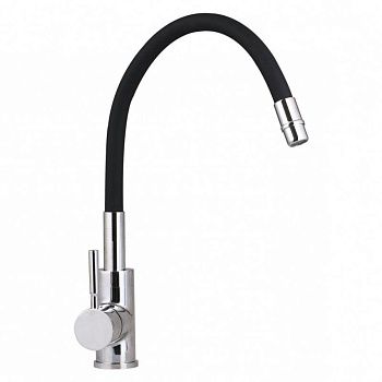 Смеситель для кухни Gross Aqua ColorFlex 3241508B с гибким изливом чёрный