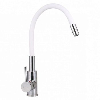 Смеситель для кухни Gross Aqua ColorFlex 3241508W с гибким изливом белый