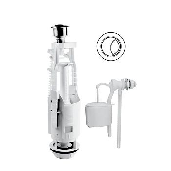 Комплект арматуры в бачок  BERGES Eko 22 двухкнопочный слив с боковым подключением