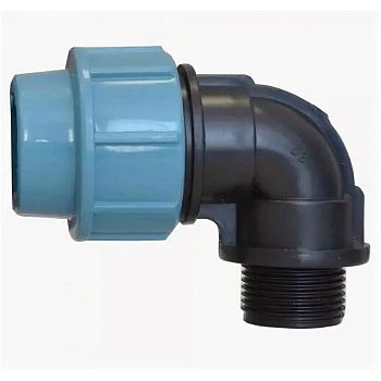 Угольник ПНД компрессия ф25х3/4" НР Santehplast