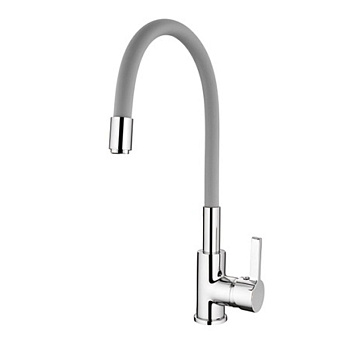 Смеситель для кухни Ledeme Rainbow L4898-9 с гибким изливом серый