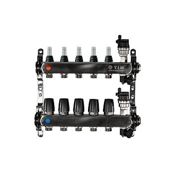 Коллекторная группа с расходомерами 1" Tim KCS5005 Квадрат на 5 ходов