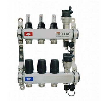 Коллекторная группа с расходомерами 1" Tim KCS5003 Квадрат на 3 хода