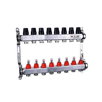 Коллекторная группа с расходомерами 1" Tim KDS5008 Квадрат на 8 ходов