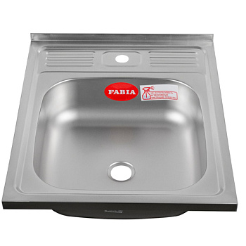 Мойка для кухни накладная FABIA м00003 из нержавеющей стали, 60*50 см без сифона