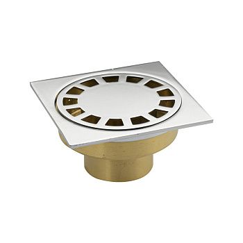 Трап Санакс латунный 150х150  выход 50мм вертикальный нижняя часть-бронза 00055