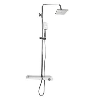 Душевая стойка GFmark 3073 Белый с тропическим душем и смесителем
