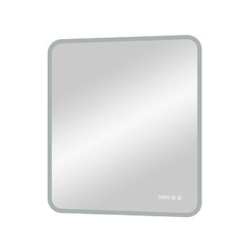 Зеркало для ванной Glamour ЗЛП606 800х900 LED подсветка сенсорный выключатель и часами