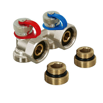 Узел TIM ниж.подкл.радиатора ПРЯМОЙ 1/2"x3/4" ВЕНТЕЛЬНЫЙ ME021A