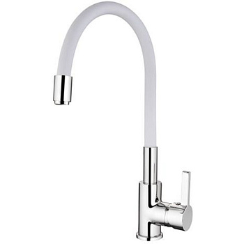 Смеситель для кухни Ledeme Rainbow L4898-3 с гибким изливом белый