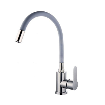 Смеситель для кухни Fashun A54101-12 c гибким изливом серый