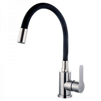 Смеситель для кухни Fashun A54101-7 c гибким изливом чёрный