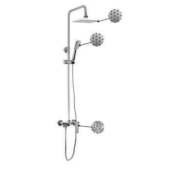 Душевая стойка GFmark 4875 с тропическим душем и смесителем