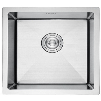 Мойка для кухни врезная GERHANS K35043 хром из нержавеющей стали, 50*43 см с сифоном