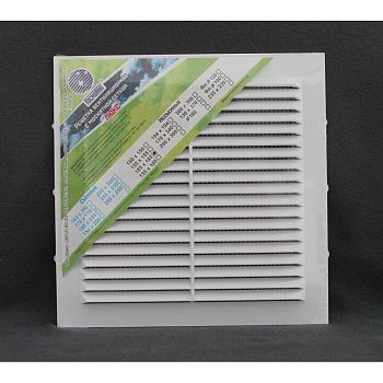 Космовент Решетка вентиляционная 185х185 с москитной сеткой пластиковая белая арт.Л185 (100)