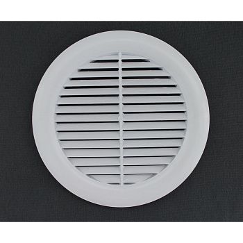 Космовент Решетка вентиляционная круг наруж.диам.100мм фланец 80мм  пластиковая белая арт.Э80ДФ (100)